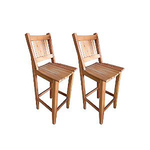 Kit com 2 Banquetas Rústica Canastra em Madeira Maciça de Demolição