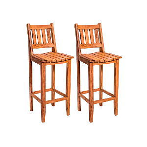 Kit com 2 Banquetas Fortaleza em Madeira de Demolição