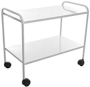 Mesa Auxiliar em Pintura Epóxi 90x50x80cm com Rodizio