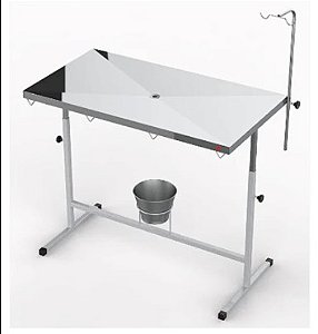 Mesa de Atendimento Veterinária Epóxi com Tampo Inox