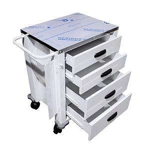 Carro Para Administração de Medicamentos com 4 Gavetas