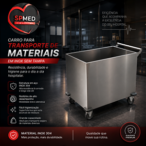 Carro para Transporte de Roupas Inox sem Tampa