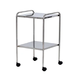 Mesa Auxiliar em Aço Inox 40x40x80cm com Rodízio