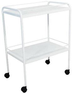 Mesa Auxiliar Pintura Epóxi 60x40x80cm com Rodizio e Varanda