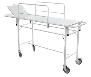 Carro Maca/Padiola de 5" c/ Rodízios e Grade Epoxi p/ Obeso  + COLCHONETE