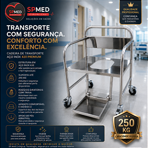 Cadeira de Banho Inox para Obeso - 250kilos