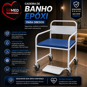 Cadeira de Banho EPÓXI para Obeso - 250kilos