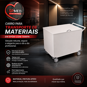 Carro para Transporte de Materiais em Epóxi com Tampa