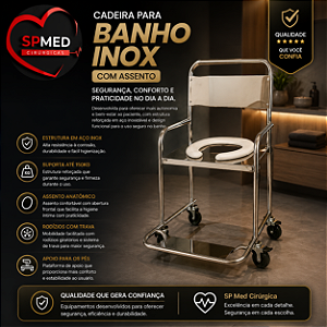 Cadeira para Banho Inox 150Kg com Assento