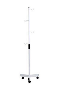 Suporte de soro epóxi com rodízios