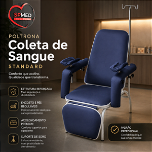Poltrona Coleta de Sangue Standard Com Suporte de Soro