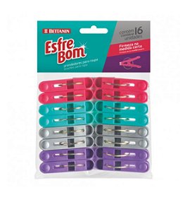 Pacote de Prendedores para Roupa EsfreBom com 16 unidades - Bettanin