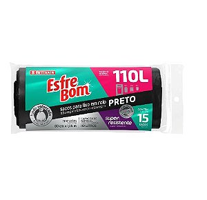 Saco para Lixo Preto EsfreBom Rolo 110L com 15 Unidades – Bettanin