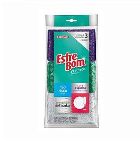 Esponja Prateada EsfreBom com 3 Unidades - Bettanin
