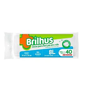 Saco para Lixo Brilhus Pia 8L com 40 Sacos - Bettanin