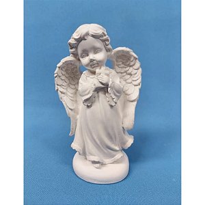 ANJO DA GUARDA COM CRUZ 15 CM GESSO CRU