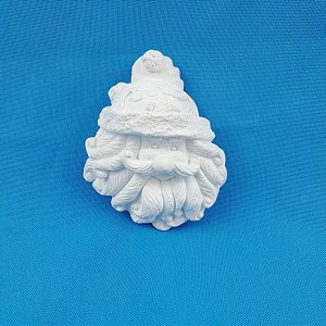 APLIQUE PAPAI NOEL 9 CM - GESSO CRU