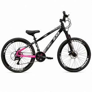 Bicicleta Aro 26 ZT3 Burn 21 Velocidades Preta e Rosa