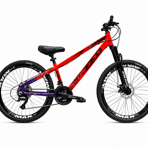 Bicicleta Aro 26 ZT3 Burn 21 Velocidades Laranja e Roxo