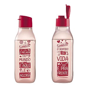 Kit Garrafa Quadrada 1 Litro 2 Peças