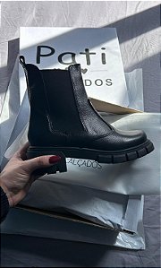 Coturno ZOE Preto COURO