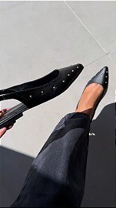 Sapatilha Slingbag Preta em COURO