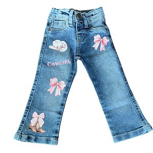 Calça Inf. Baby Ranch Estampa e Strass