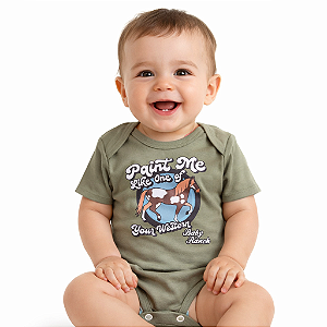 Body Malha M/C Baby Ranch Masc Verde