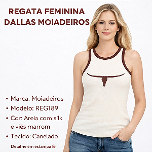 Regata Moiadeiros Dallas Off Withe Viés Marrom