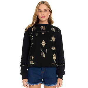 Moletom Fem Selff Western Franjas