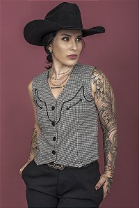 Colete Cowgirl Xadrez Miss Country
