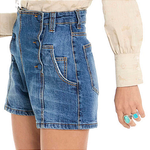 Shorts Fem Selff Western Botões