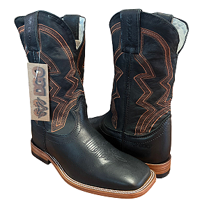 Texana DGO Botas Preta Solado Couro Duplo Injetable