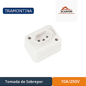 Tomada de Sobrepor 2P+T 10 A 250 V Tramontina