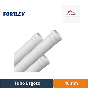 Tubo Esgoto 40mm - 6m -  Fortlev