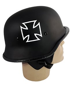 Capacete Custom M34 - Preto Com Cruz De Malta - M34038