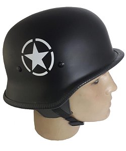 Capacete Custom M34 - Preto Com Estrela - M34033
