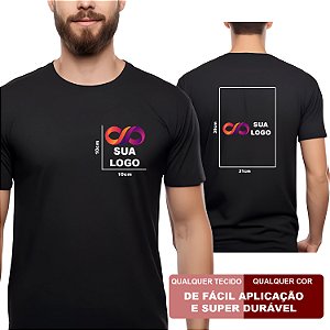 Kit Estampa Peito 10x10cm e Costas 21x30cm DTF Personalizado