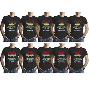 Kit 10un Camiseta Personalizada Logo Empresa Qualquer Imagem 100% Algodão Premium