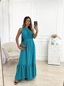 Vestido Longo Ombro único Madrinha Casamento Com Cinto