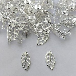 BRINCO FOLHEADA A PRATA COM 50 MILÉSIMOS + VERNIZ DIAMOND - BRINCO DE PINO FOLHA 6MM (PRA363) PRBR000098