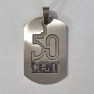 PINGENTE EM AÇO INOXIDÁVEL 316L  CENTRO LIVRE PLACA 50 CENT 39MM ACPG000013