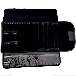 MOSTRUÁRIO PASTA PARA BIJOUTERAS E FOLHEADOS EM COURO SINTÉTICO E VELUDO TAMANHO: 42X52CM PRETA EMPS000001
