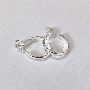 BRINCO FOLHEADO A PRATA COM 50 MILÉSIMOS + VERNIZ DIAMOND ARGOLA 16MM LARGURA 2MM PRBR000294