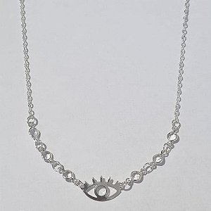 SHOCKER FOLHEADA A PRATA COM 50 MILÉSIMOS + VERNIZ DIAMOND OLHO COM PEDRA CRISTAL BRANCO FECHO LAGOSTA PRSH000057