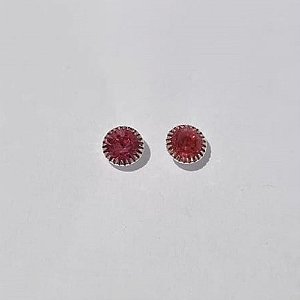 BRINCO FOLHEADO A PRATA COM 50 MILÉSIMOS + VERNIZ DIAMOND ZIRCÔNIA ROSA COM BORDA 7MM PRBR000520
