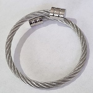 PULSEIRA (BRACELETE) EM AÇO INOXIDÁVEL 316L ESTILO CABO DE AÇO LARGURA 4.5MM ACPS000325