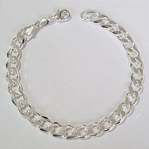 PULSEIRAS FOLHEADA A PRATA COM 50 MILÉSIMOS + VERNIZ DIAMOND 19CM LARGURA 6MM PRPS000482