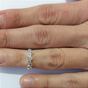 ANEL FOLHEADO A PRATA COM 50 MILÉSIMOS + VERNIZ DIAMOND ANEL FALANGE COM MICRO ZIRCÔNIA PRAN000034