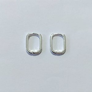 BRINCO FOLHEADO A PRATA COM 50 MILÉSIMOS + VERNIZ DIAMOND ARGOLA QUADRADA 10MM PRBR000625